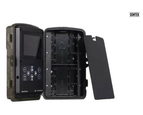 Фотоловушка Suntek HC-808A с углом обзора 120°, датчиком движения, ночной съемкой и защитой IP65 — камера для охраны на расстоянии до 20 метров.