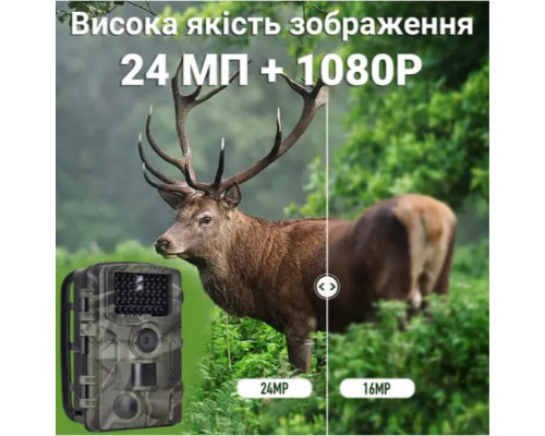 Фотоловушка Suntek HC-808A с углом обзора 120°, датчиком движения, ночной съемкой и защитой IP65 — камера для охраны на расстоянии до 20 метров.