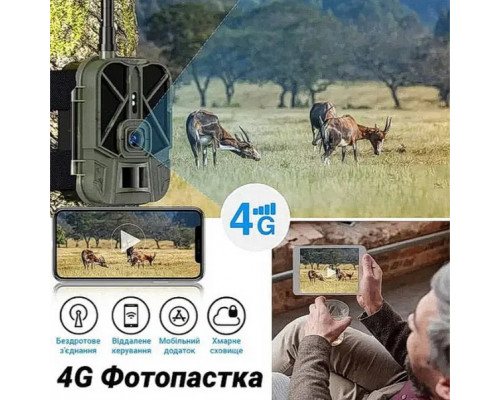 Фотоловушка HC940 LTE PRO с передачей данных, аккумулятором 10000mAh, 4G, видео 4K, фото 30МП