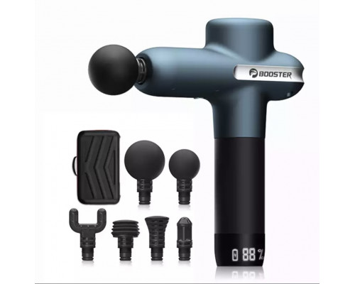 Профессиональный перкуссионный массажер Booster Lightsaber U1 (24v) – синий массажный пистолет для восстановления и релаксации