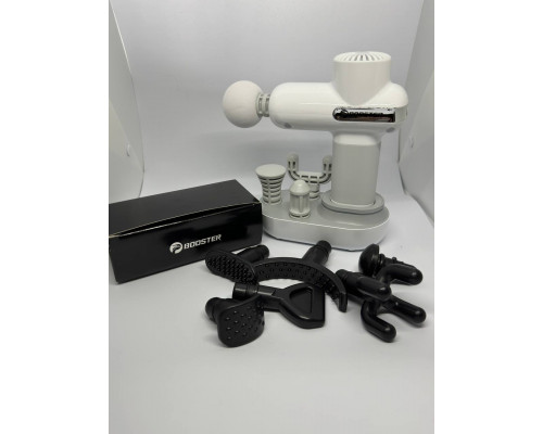 Компактный перкуссионный массажер Booster Lightsaber Mini White с кейсом в комплекте