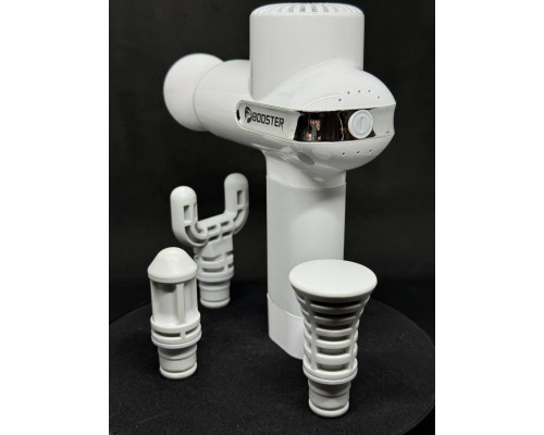 Компактный перкуссионный массажер Booster Lightsaber Mini White с кейсом в комплекте