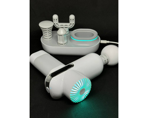 Компактный перкуссионный массажер Booster Lightsaber Mini White с кейсом в комплекте