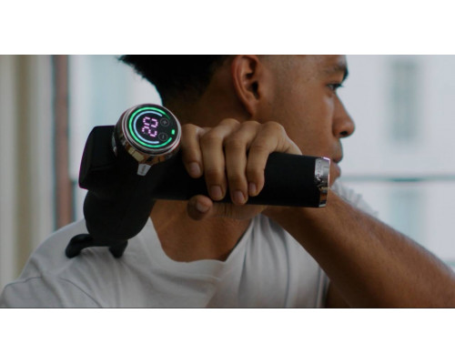 Профессиональный ударный перкуссионный массажёр Booster Fusion Black Pro Чёрный. Массажёр для тела