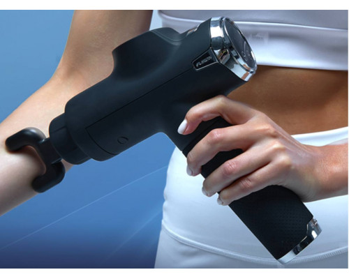 Профессиональный ударный перкуссионный массажер Booster Fusion Black Pro (черный) для тела.