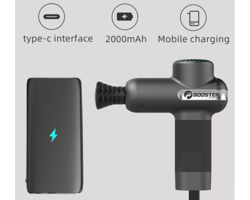 Компактный перкуссионный массажер Booster Lightsaber Mini с зарядной станцией