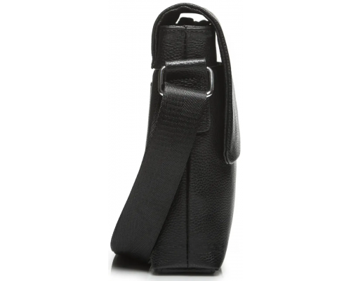 Мужская кожаная сумка-мессенджер, барсетка на одно плече 22x26x6 Tiding Bag 75-5271 черная