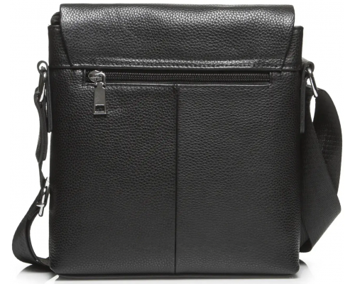 Мужская кожаная сумка-мессенджер, барсетка на одно плече 22x26x6 Tiding Bag 75-5271 черная