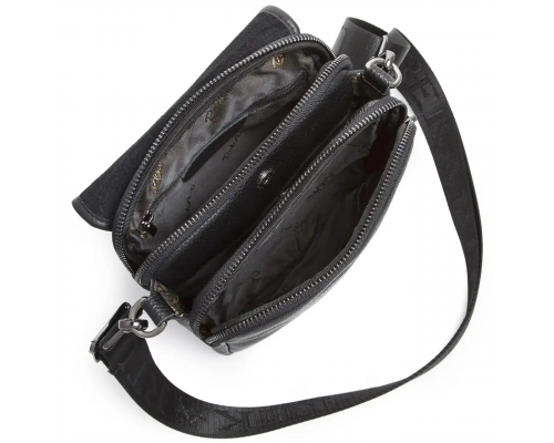 Мужская кожаная сумка планшет 21х24х6, барсетка на одно плечо Tiding Bag M1254A черная