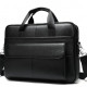 Кожаная мужская сумка для ноутбука и документов черная 39х28х8, портфель для офисного работника, черный