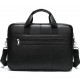 Кожаная мужская сумка для ноутбука и документов черная 39х28х8, портфель для офисного работника, черный