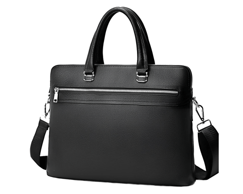 Кожаная мужская деловая сумка 38x29x8, папка портфель для работы Tiding Bag 30987 черная