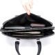 Кожаная мужская деловая сумка 38x29x8, папка портфель для работы Tiding Bag 30987 черная