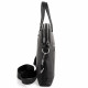 Кожаная мужская деловая сумка 38x29x8, папка портфель для работы Tiding Bag 30987 черная