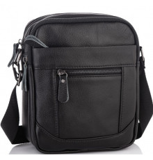 Мужская барсетка 18х21х7, кожаная сумка планшетка через плечо Tiding Bag SK N5386 черная