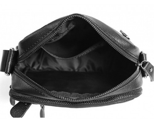 Мужская барсетка 18х21х7, кожаная сумка планшетка через плечо Tiding Bag SK N5386 черная