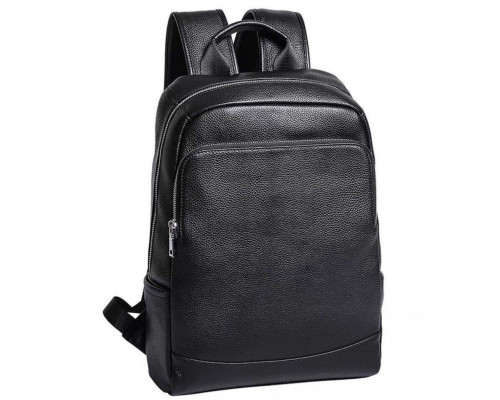 Рюкзак мужской кожаный 28х40х14, городская наплечная сумка для ноутбука и документов, черный