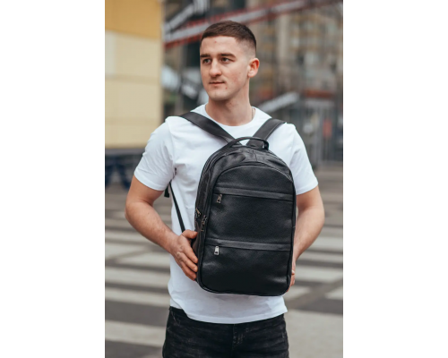 Мужской рюкзак для ноутбука и документов 28х42х18, сумка на спину из натуральной кожи Tiding Bag B2-37342A