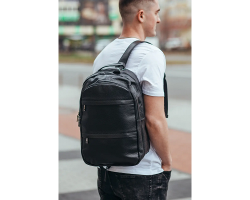 Мужской рюкзак для ноутбука и документов 28х42х18, сумка на спину из натуральной кожи Tiding Bag B2-37342A
