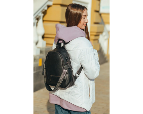 Женский кожаный рюкзак городской 23х32х13, сумка для города, путешествий и отдыха, черная