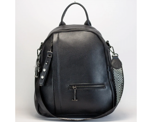 Женский кожаный рюкзак городской 23х32х13, сумка для города, путешествий и отдыха, черная