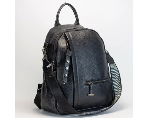 Женский кожаный рюкзак городской 23х32х13, сумка для города, путешествий и отдыха, черная