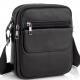 Кожаная мужская сумка  17х21х5, барсетка через плечо Tiding Bag 4134A черная