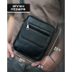 Кожаная мужская сумка  17х21х5, барсетка через плечо Tiding Bag 4134A черная
