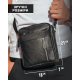 Мужская кожаная сумка через плечо 18х21х7, барсетка для документов Tiding Bag M38-10131A черная