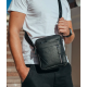 Мужская кожаная сумка через плечо 18х21х7, барсетка для документов Tiding Bag M38-10131A черная