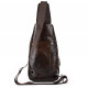 Мужской кожаный слинг на одно плечо 18х32х7, сумка-бананка для города TIDING BAG 62867 коричневая