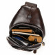 Мужской кожаный рюкзак на одно плечо 18х32х7, сумка-слинг для города TIDING BAG MK03983 коричневая