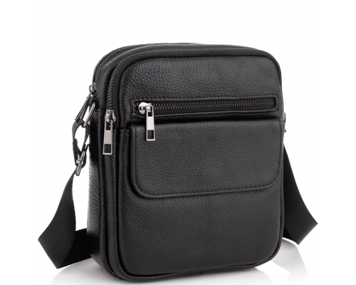 Сумка мужская через плечо 17х21х5, барсетка для учебы, мессенджер для телефона Tiding Bag IT-73302 черная