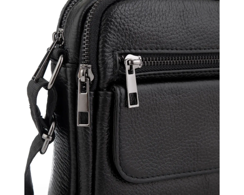 Сумка мужская через плечо 17х21х5, барсетка для учебы, мессенджер для телефона Tiding Bag IT-73302 черная