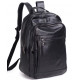 Кожаная мужской наплечная сумка для ноутбука и поездок 28х42х18, рюкзак для работы Tiding Bag D3-9343, черный