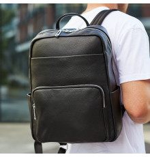 Мужской кожаный рюкзак для поездок и отдыха 30х40х16, сумка наплечная Tiding Bag 59331, черная