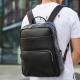Мужской кожаный рюкзак для поездок и отдыха 30х40х16, сумка наплечная Tiding Bag 59331, черная