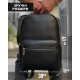 Кожаный мужской рюкзак городской 30х41х12, сумка на плечи для ноутбука и документов Tiding Bag 20334 черная