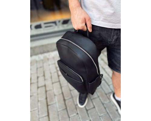 Мужской городской кожаный рюкзак 28х39х15, сумка наплечная для работы и путешествий Tiding Bag 60320 черная