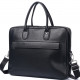 Кожаная мужская сумка для ноутбука 40х30х8, офисный деловой портфель Tiding Bag M364A черный