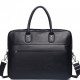 Кожаная мужская сумка для ноутбука 40х30х8, офисный деловой портфель Tiding Bag M364A черный