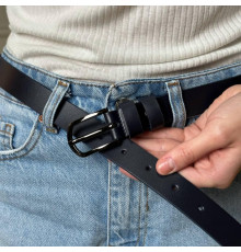 Ремень кожаный черного цвета