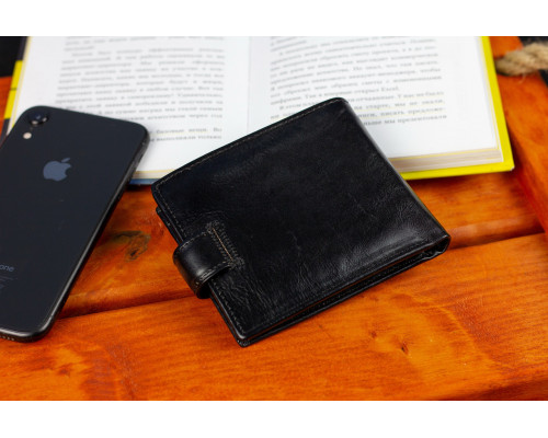 Мужское портмоне из натуральной кожи ST Leather В104 Черный