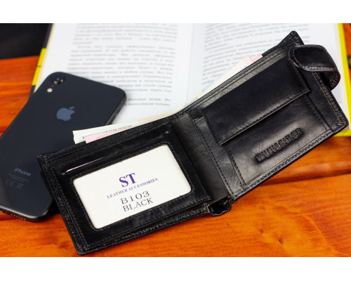 Стильное кожаное мужское портмоне ST Leather В103 Черный