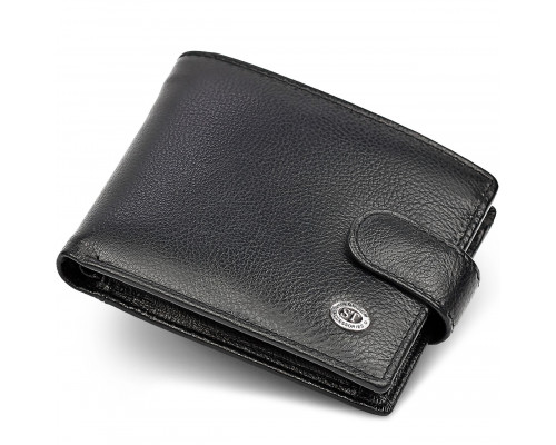 Классическое мужское портмоне из натуральной кожи ST Leather ST102 Черный