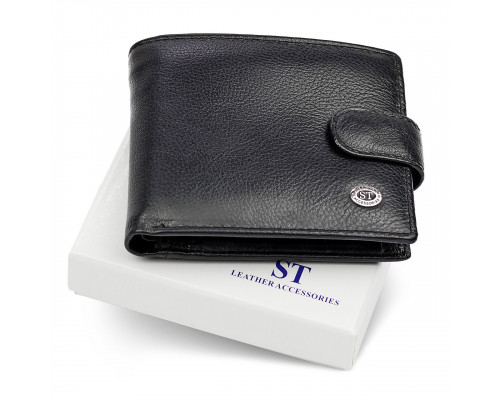 Классическое мужское портмоне из натуральной кожи ST Leather ST102 Черный