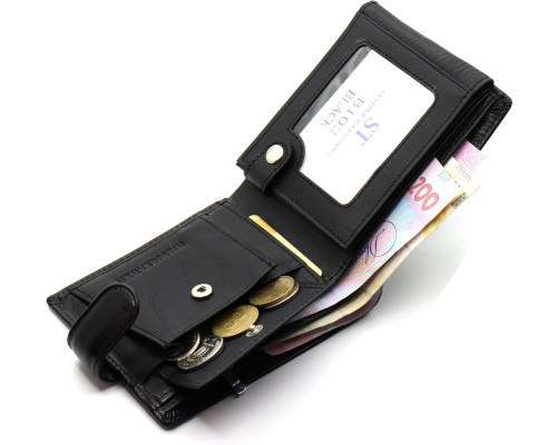 Классическое мужское портмоне из натуральной кожи ST Leather ST102 Черный