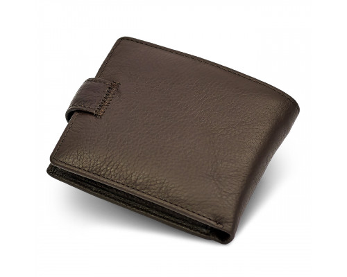 Кожаное мужское портмоне на кнопке ST Leather ST104 Коричневое