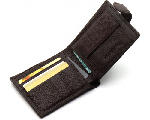 Кожаное мужское портмоне на кнопке ST Leather ST104 Коричневое