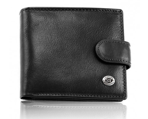 Классическое мужское портмоне из натуральной кожи ST Leather В102 Черный